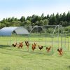 Large metal chicken coop upgrade three support steel wire impregnated plastic net cage, Oxford cloth silver plated waterproof UV protection