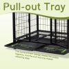 42 Inch Heavy Duty Dog Crate, Metal Dog Cage Dog Kennel for Medium to Large Dogs with Double Doors