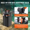 VEVOR Aquarium Filter 225GPH, 2-Stage Canister Filter 55 Gallon, Ultra-Quiet Internal Aquarium Filter with UV Protection