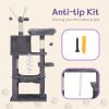 57 inch Cat Tree Cat Tower for Indoor Cats, Cat House with Padded Platform Bed, Toy Balls, Large Cozy Condo and Sisal Scratching Posts, Dark Grey