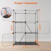 Cat Cage DIY Indoor Pet Home Small Animal House Detachable Playpen with 3 Doors 3 Tiers for Kitten Puppy Bunny Exercise. (Black, 28.15x13.97x42.12in)